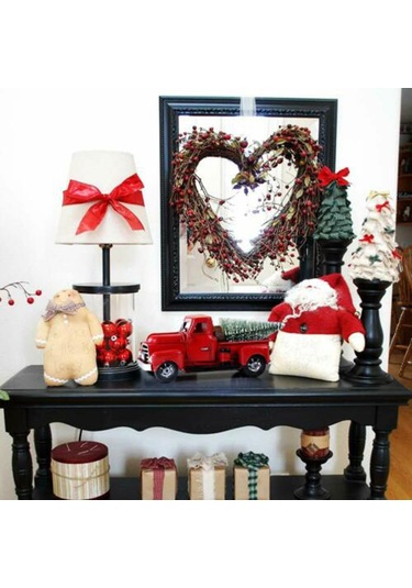 Qingmipy Klasik Kırmızı Metal Kamyon Dekoru - Dayanıklı Ve Şık Ofis/ev Aksesuarı Kırmızı