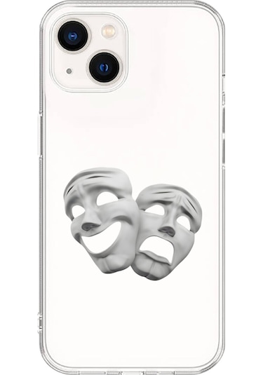 Apple Uyumlu iPhone 13 Şeffaf Kılıf Estetik Yüz 7 Tasarımlı