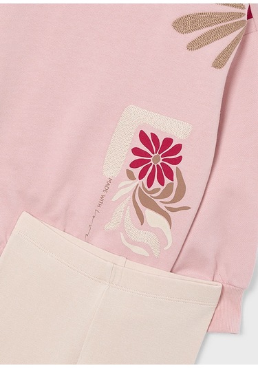 Mayoral 4726-53 Kız Çocuk Ekru-pembe Taytlı Takım Ekru - Pembe