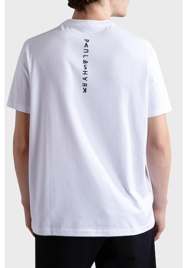 Paul & Shark Erkek T Shirt 24411053 010 Beyaz Beyaz