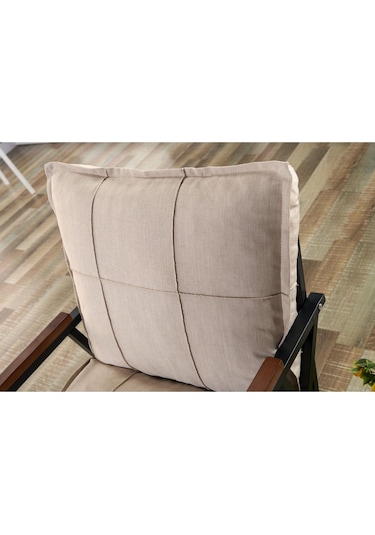 Mygusi Hayal Balkon, Bahçe, Cafe - Metal Kanepe Koltuk Takımı - 2+1+1 Sehaplı Krem