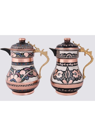 Erzincan El İşlemeli Bakır Ördek Kapaklı Sürahi Minesiz