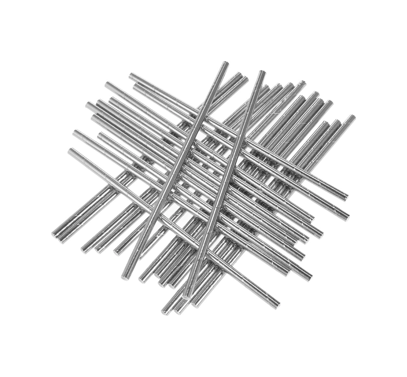 Hombey Gümüş Renkli 100'lü Paket, Yiyecek Dereceli, Çevre Dost, Sert Ve Hafif, Nikah, Parti, Banket Dekorasyonu İçin Altın Folyo Kağıt Pipetler
