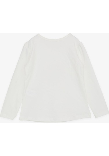Breeze Kız Çocuk Uzun Kollu Tişört Ponponlu İncili 1-4 Yaş, Ekru Ekru