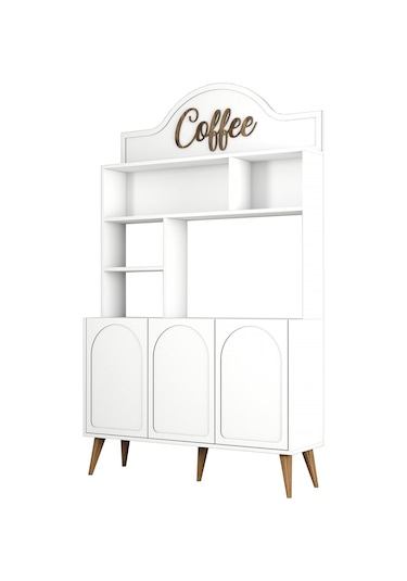 Lyon Kahve Köşesi 120cm - Beyaz / Ceviz