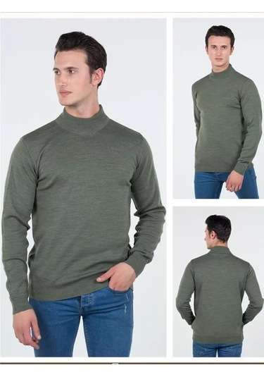 Sergio Tex Boğazı Olmayan Sıcak Kazak 51340927 Koyu Zeytin Yeşili