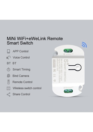 Aubyhe Akıllı Ev Wifi+bluetooth Kontrolcü, Uygulama Ve Ses İle Kumanda Edilebilir, 2.4g Kablosuz Çift Açık-kapat Beyaz