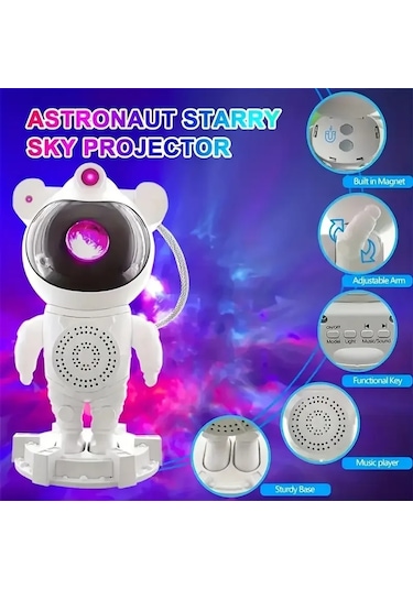 Astronot Gece Lambası Projektör Bluetooth Hoparlör Uzaktan Kumandalı 5250 Diğer