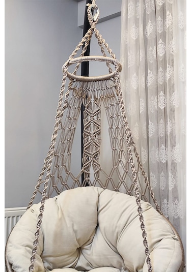 Tek Kişilik Makrome El Örgüsü Salıncak Bej Mis38002 Bej
