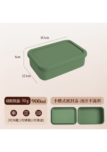 Mikrodalga Fırında Isıtılabilir Silikon Yemek Kabı B-7 Yeşil