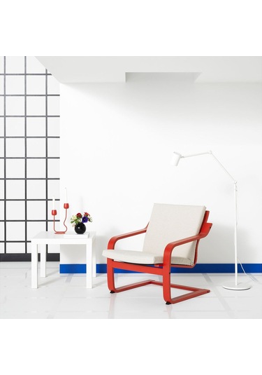 Sallanan Koltuk, Kırmızı-katorp Ekru-bej, Alçak Arkalıklı Beyaz