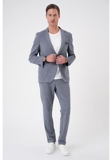 Comfort Fit Torba Cep Gofre Kumaş Casual Koyu Gri Ceket C 679 Gri
