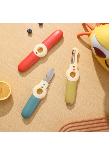 5 Arada 1 Çok Fonksiyonlu Meyve Bıçağı Kamp Seyahat Portatif Cep Bıçakları Kırmızı Diğer