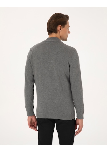 Pierre Cardin Erkek Gri Melanj Hırka Triko 50317409-vr086 Gri Melanj