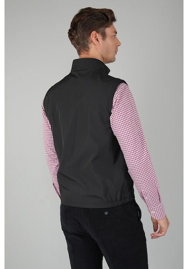 Bisse Siyah Polo Yaka Cepli Polyester Kışlık Erkek Yelek Ylk24k24001 D99 Siyah