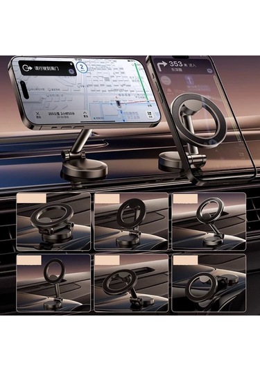 Jmary Mh-79 360 Derece Dönebilen Düz Zemin Araç Telefon Tutucu Siyah
