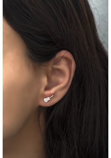 Nereze 925 Ayar Gümüş Rose Kaplama Gitar Küpe