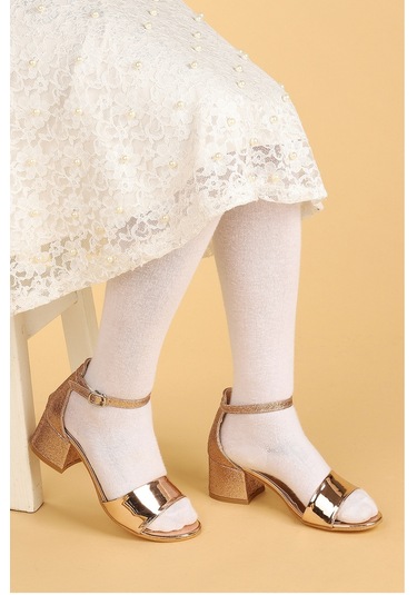 Kiko Kids 768 Ayna Kum Günlük Kız Çocuk 3 Cm Topuklu Ayakkabı Bakır 001