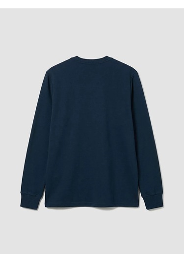 Lc Waikiki Lacivert Bisiklet Yaka Baskılı Erkek Sweatshirt