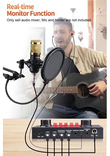 Geeksen V8s Dışarıdaki Ses Kartı, Canlı Yayın Ve Mikser Fonksiyonu, 6 Ses Modu, 12 Efekt, 1200mah Pil, Siyah