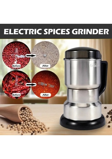 Myinkai 400w 304 Paslanmaz Elektrikli Değirmeni Sekiz Sayfa Gümüş - Siyah