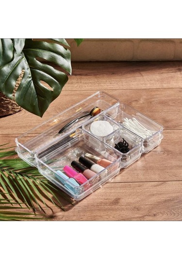 Qutu Şeffaf Çekmece İçi Düzenleyici - 30x23x5 Cm ŞEFFAF