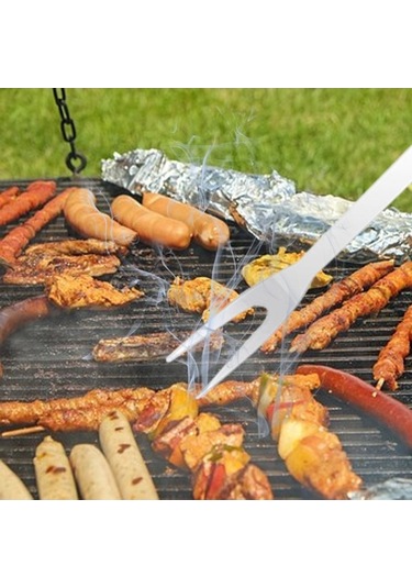 Pazly Paslanmaz Çelik Barbekü Izgara Aletleri Seti 18 Parça Gümüş Oxford Çanta Gümüş