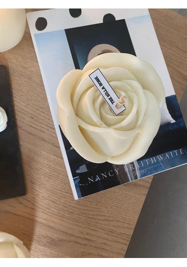 Büyük Boy Gül Hediyelik Mum % 100 Soya Mum