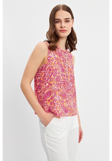 Stella Pulvis Çok Renkli Düğme Detaylı Kolsuz Bluz Çok Renkli