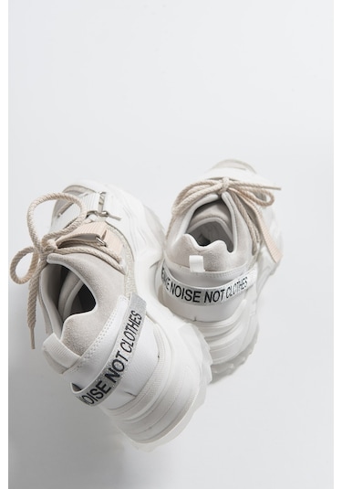 Lulen Beyaz Beyaz Rugan Sim Yazılı Cırtlı Kadın Spor Sneakers Beyaz