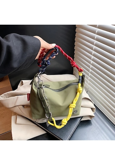 Elmpaly 2025 Yeni Trend Yeşil Kadın Günlük Omuz Çantası - Çapraz Askı Fermuar Yeşil
