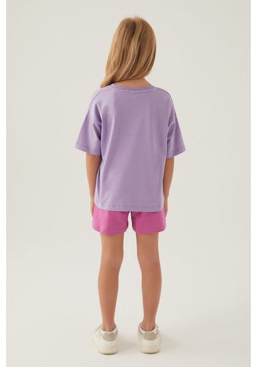 Frozen Elsa Lila Kız Çocuk Şort Takım 5274-42768 Lila