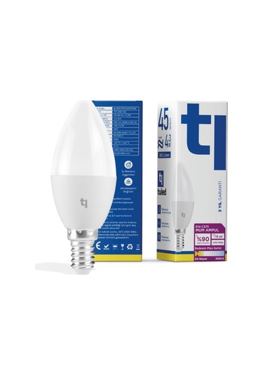 Redeem Plus C37s E14 Mum Ampul, Titreşimsiz, Göz Konforu, 590 Lümen, Ilık Beyaz, 3000 Kelvin