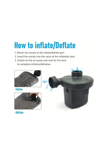 Zyzqstore Türkçe Hava Yatağı Pompa, Ac220v Taşınabilir Hızlı Doldurma Elektrikli 1 Adet