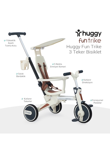 Huggy 6in1 Funtrike Siyah 3 Tekerlekli Bebek Bisikleti