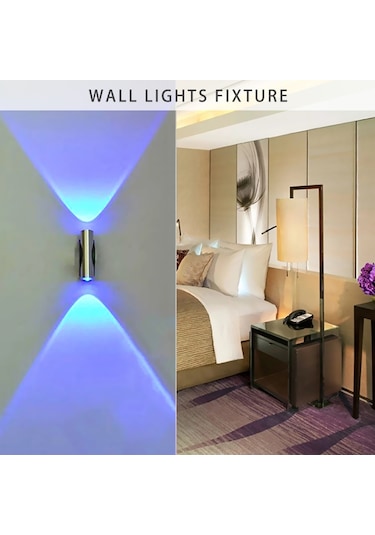 Monyee Alüminyum Led Duvar Lambası İki Ayna 2w Mutfak/bar Işığı Mavi Isık 176-265v 50.000 Saat Mavi