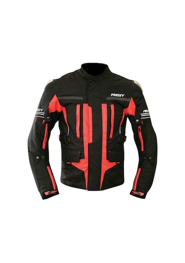 Motosiklet Montu Maxdura Kumaş 4 Mevsim Titanyum Korumalı Kışlık Uzun Motor Mont Kırmızı