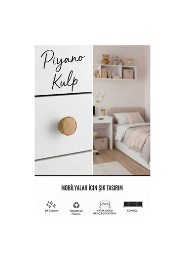 Piyano Düğme 10 Adet Mobilya Yatak Odası Mutfak Dolabı Çekmece Tv Ünitesi Kulpu Mobilya