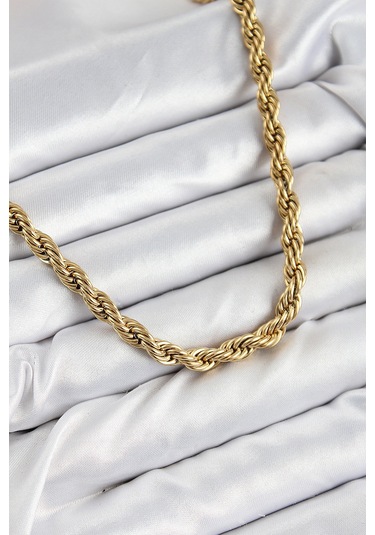 316l Çelik Burgu Model Gold Renk Kadın Kolye - Tj-bko10485 Gümüş