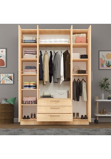 4 Kapaklı Gardırop 160cm Safir Meşe