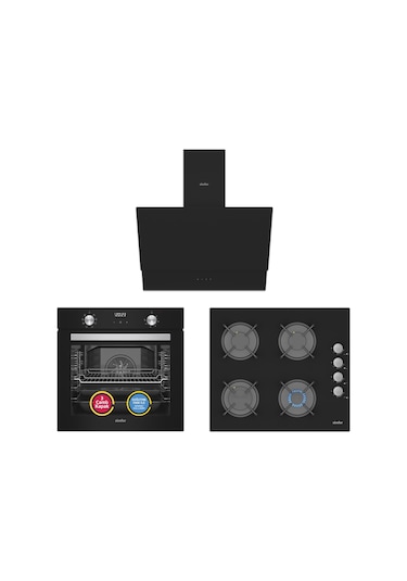 Simfer SB8208 - T3500 - SD8703 QS Dijital Siyah 3'lü Ankastre Set