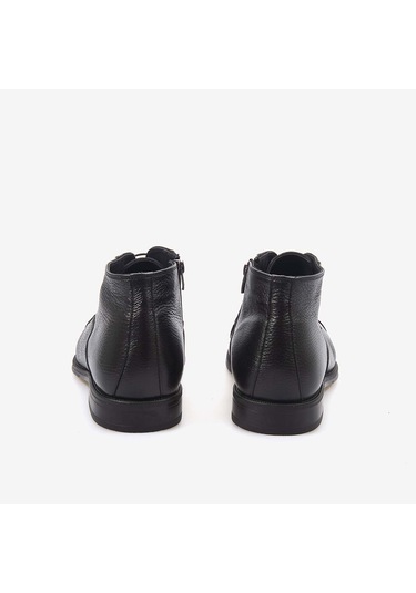 Mocassini Gold Hakiki Buffalo Deri Siyah Erkek Bot A7835 Siyah Buffalo