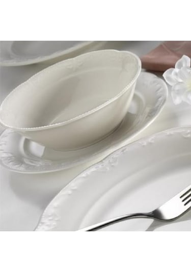 Kütahya Porselen Caprice 24 Parça Yemek Takımı Krem Krem