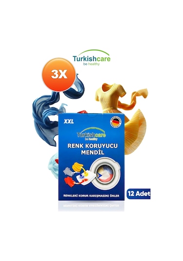 Renk Koruyucu Çamaşırlar İçin 12'li Mendil Üçlü Set