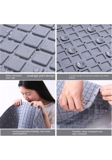 Fastbuy 40x70 Cm Pembe Kare Desenli Banyo Tıraş Duş Yolu Antipatik, Masajlı, Kolay Temizlenir, Dayanıklı Paspas Diğer