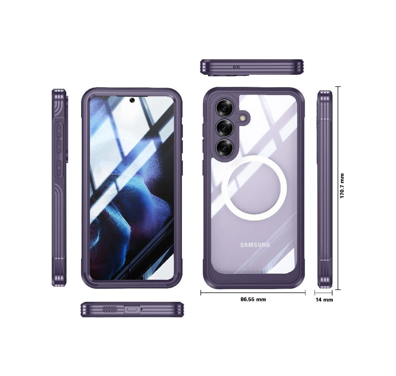 Samsung Galaxy S25 Fe İçin Manyetik Kılıf Pet Koruyucu Film Magsafe İle Uyumlu 360 Tam Kapsama Şeffaf Düşmeye Ve Çarpışmaya Dayanıklı