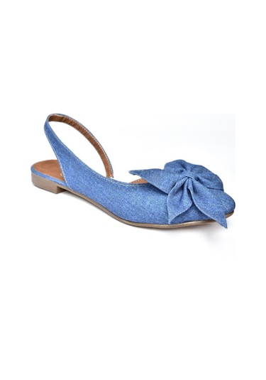 Fox Shoes H726809004 Lacivert Kot Kumaş Kadın Babet Lacivert