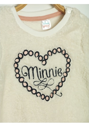 Minnie Lisanslı Bebek Peluş Takım 18371 Ekru - Pudra