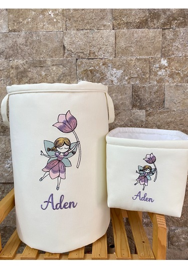 Hs Home Baby Peri Kızı Nakışlı Çamaşır & Oyuncak Sepet Seti