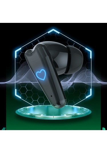 Digital Display Bluetooth-compatible 5.3 Tws Earphones + Heart Shape Charging Case - Red